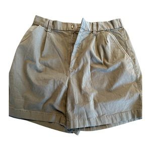 Gap olive green high waisted cotton shorts with elastic back for comfort